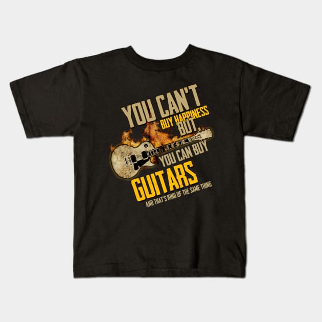 You Can't Buy Happiness But You Can Buy Guitars Kids T-Shirt by TheFlying6